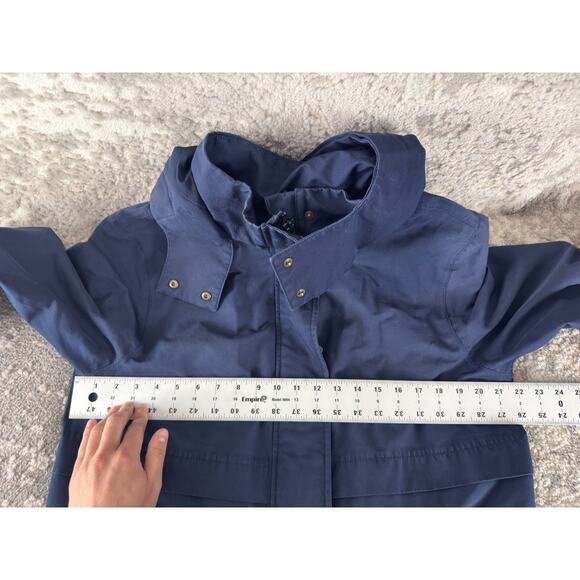 Boden Size 8 Outdoor Snap Button Minimalist Jacket Navy Long Sleeve Hooded - Picture 5 of 9